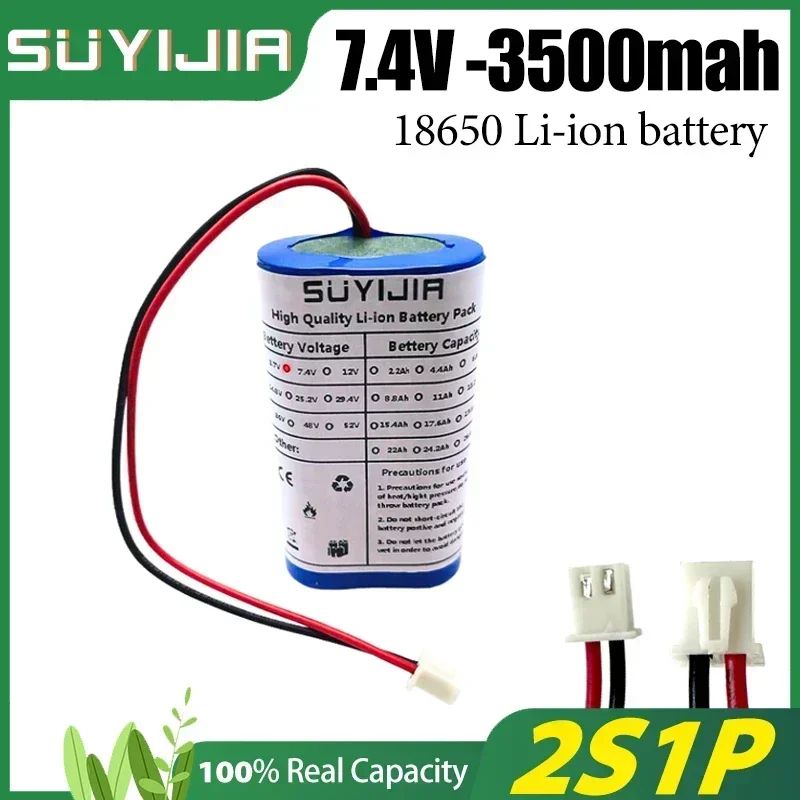 New 7.4V 3500mah 18650 Li-ion Battery 2S1P Backup Battery Pack W/ BMS for Electric Toys Water Bullet Gun RC Car Truck Boat Toys