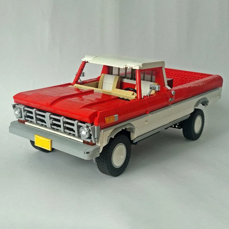 نموذج سيارة المدينة MOC قوالب بناء F100 لاقط سيارة التحكم عن بعد وحدات التكنولوجيا الأطفال هدايا العيد تجميع اللعب البدلة #2