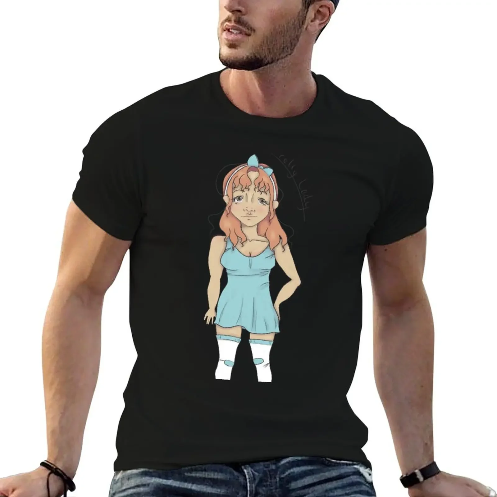 Anime Pretty Lady T-Shirt new edition shirts graphic tees customizeds workout shirts for men