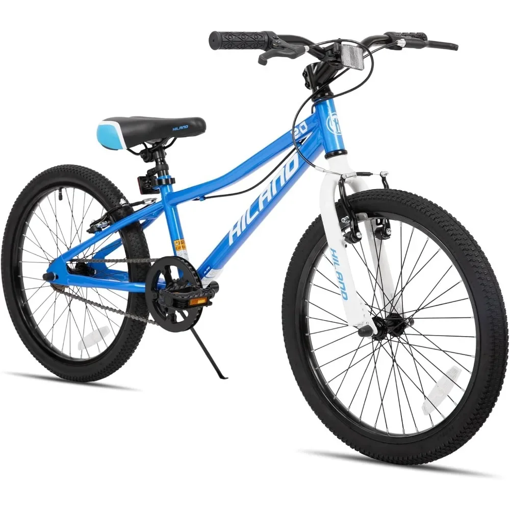 

20 Inch Kids Mountain Bike for Boys, Girls，Single Speed Kids Bicycles with Dual Handbrakes and Kickstand, Multiple Colors