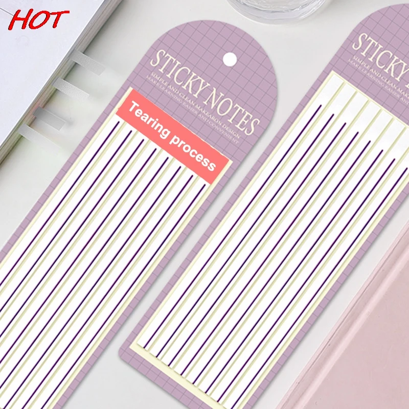 Extreem Dunne Sticker Macaroon Color Line Post Note Transparante Fluorescerende Tabbladen Vlaggen Plakbriefpapier