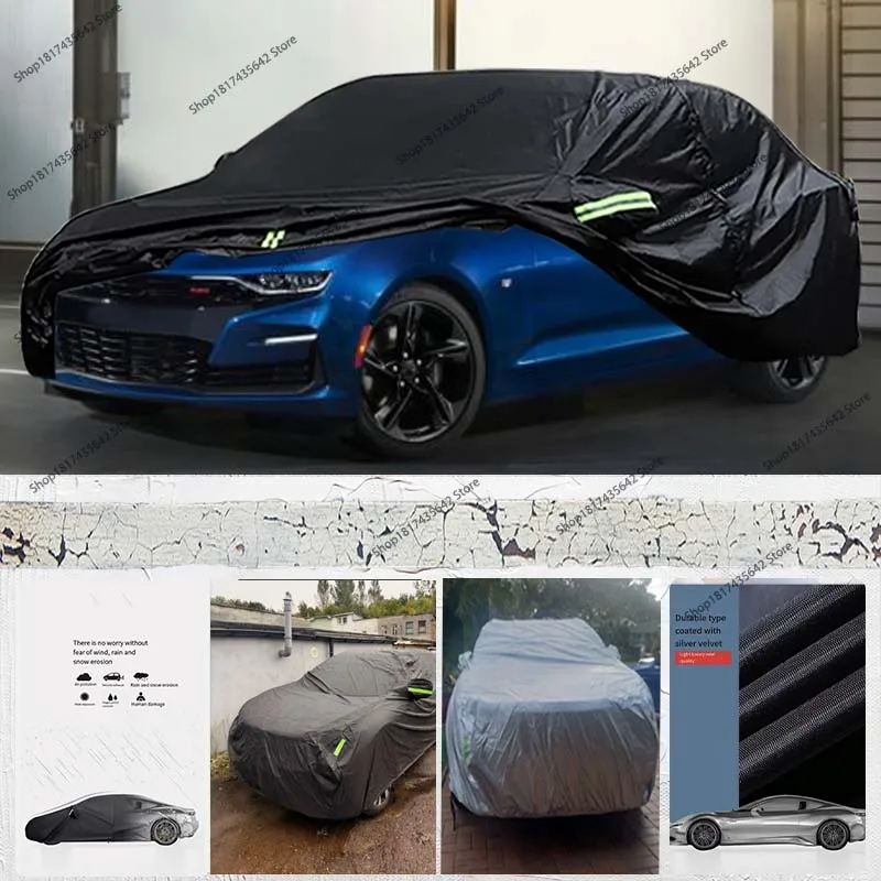 

Наружный полный автомобильный чехол, подходящий для Chevy Camaro 2010-2023, ветрозащитный, сверхпрочный, водонепроницаемый, всепогодный, черный