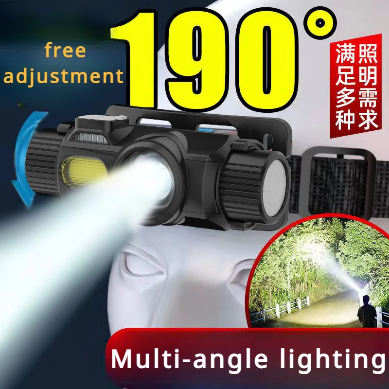 New Multifunctional Sensor Headlight, Outdoor High-brightness Lighting, Waterproof Work Light, Long-lasting Night Fishing Light