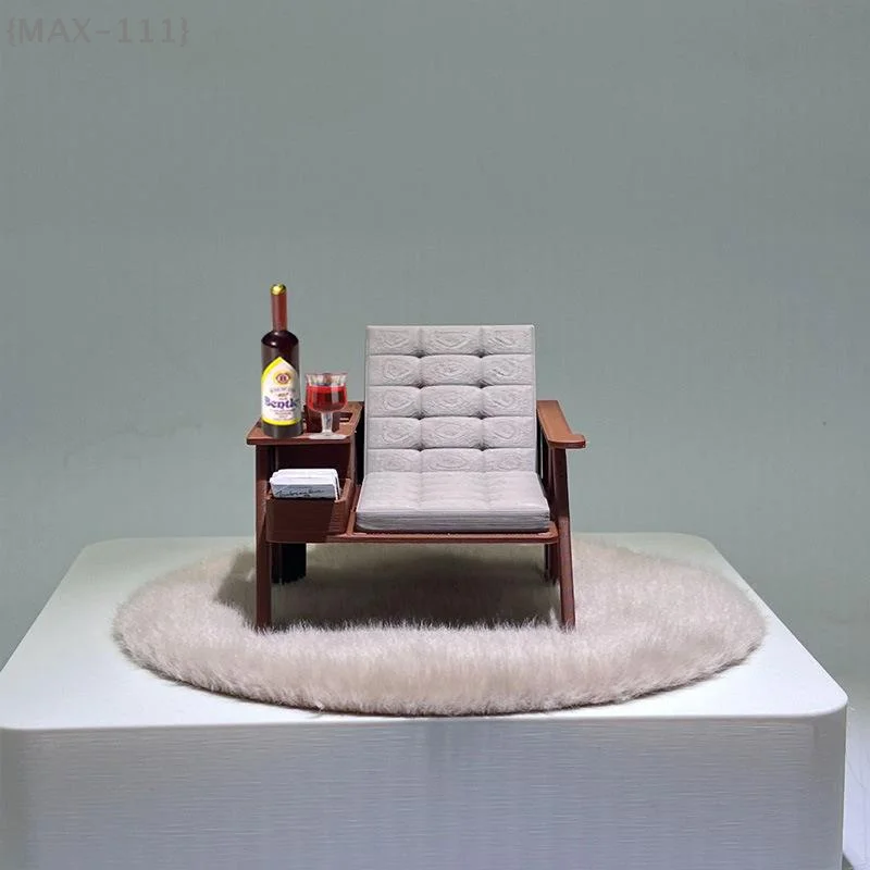 

【F2-MAX111】1/12 Scale 3D Printed Miniature Lounge Chair - Reading Chair Model for Diorama Dollhouse Desktop Ornament Home Decor