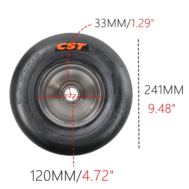 LYNNCHI Motorcycle 10x3.60-5 Tubeless Tire Front Wheel Rear Aluminum Alloy Rim Hub For Go Kart Knobby Scooter ATV Tricycle Parts