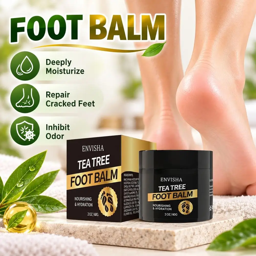 60g Tea Tree Foot Care Cream Cracked Heels Mask Skin Smooth Intensive Moisturizing Callus Remover Repair Anti-drying Exfoliating
