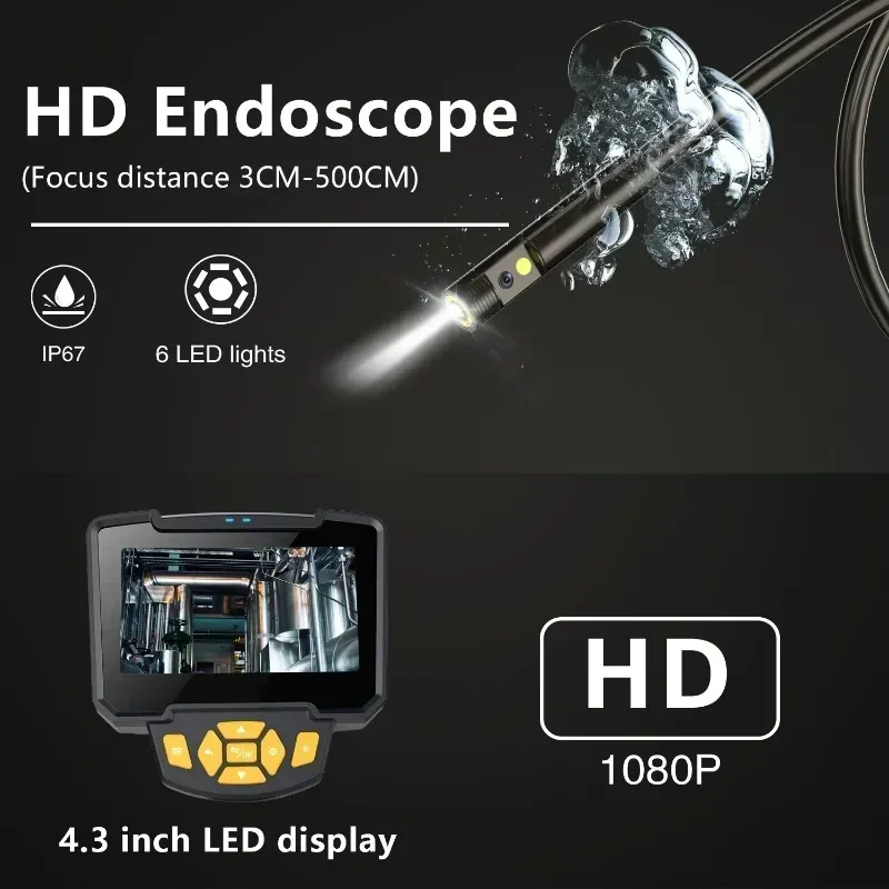 

Inskam112-2 Industrial endoscope, Dual Lens, Rotatable, IP67, Waterproof, Automotive, Visual Screen, Pipeline Maintenance
