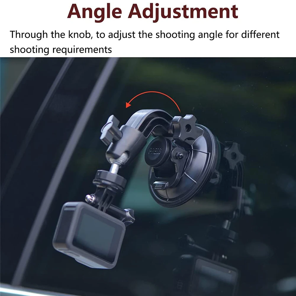 Heavy Duty Camera Car Windshield Suction Cup Mount with 1/4-20 Adapter for GoPro Hero Series and All Action Cameras