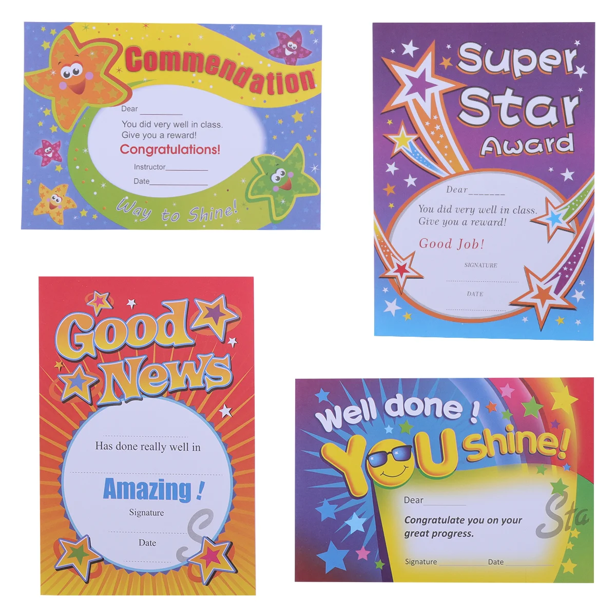 

100 Pcs A5 Kindergarten Commendation Letter Certificate of Paper School Supplies Gift Vouchers Award Children's Recognition for