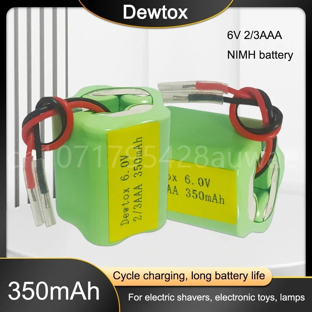 6V 2/3AAA 2/3 AAA 350mAh Ni-MH Rechargeable Battery With Cable 5* Battery for For Remote Control Toys Electric Car