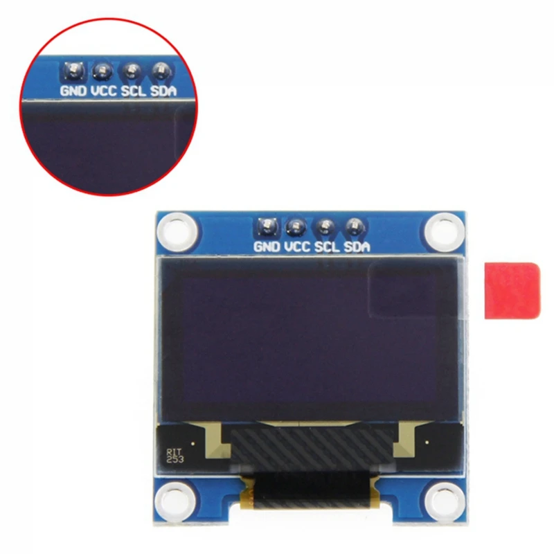 5 peças 0.96 Polegada iic i2c serial gnd 128x64 oled lcd módulo de exibição led ssd1306 para kit arduino display branco