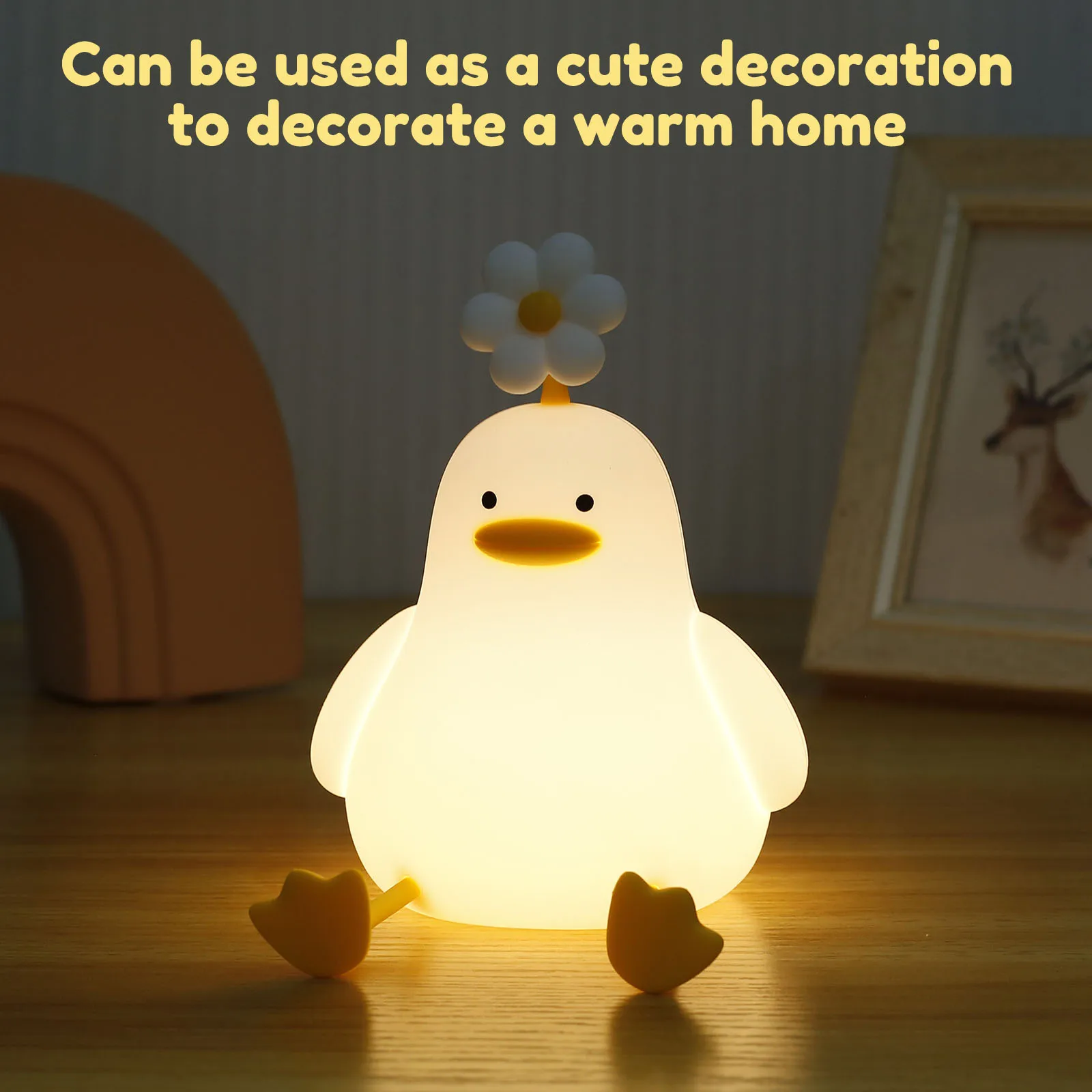 Led Children Night Light Duckling Rechargeable Lamp USB Silicone Squishy Sleeping Bedroom Desktop Decor Lamp Child Holiday Gift