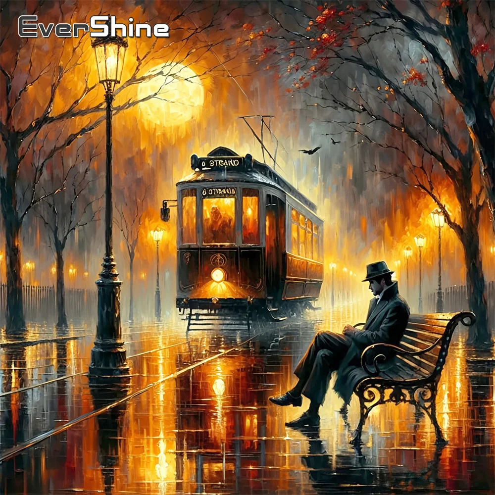 EverShine Diamond Painting Landschaft, vollflächig, quadratisch, Stickerei, Straße, Strass, Auto, 5D, DIY, Kunst, Mosaik, Mann, Dekoration für Zuhause