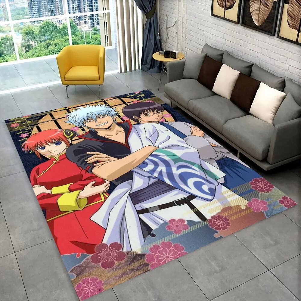 

27-стильный аниме Gintama Sakata Gintoki, мультяшный ковер, ковры для гостиной, спальни, дивана, коврик, детский нескользящий напольный коврик
