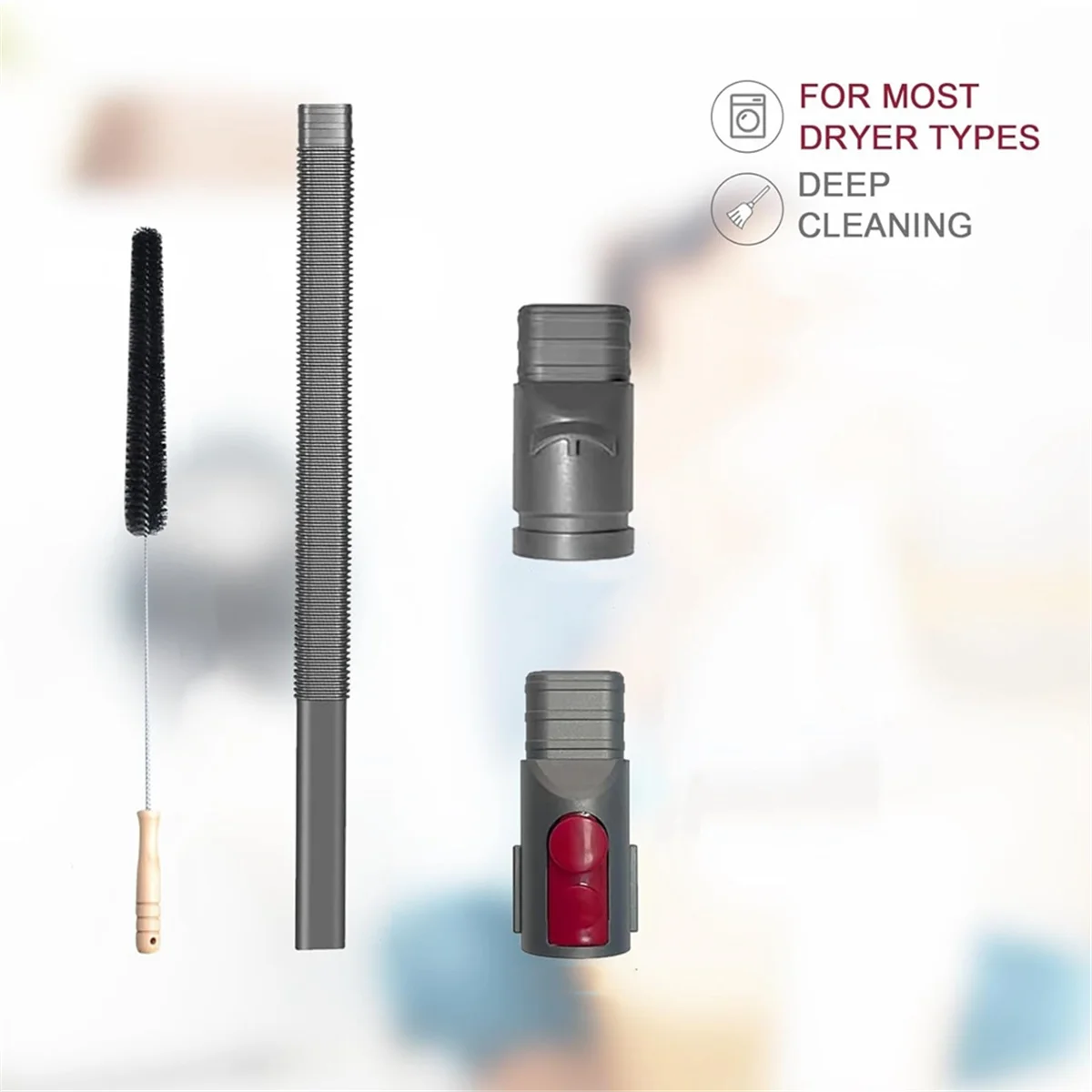 Dryer Vent Cleaner Kit for Dyson V15 V12 V11 V10 V8 V7 Gen5 V6 DC58 DC59 Vacuum Cleaner with Dryer Lint Brush