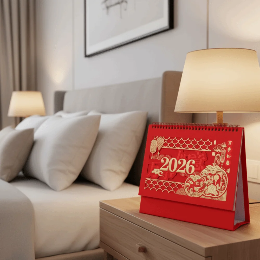 

Украшение рабочего стола, традиционный стоячий перекидной настольный календарь, благословение зодиака, слова, настольный планировщик, год лошади, настольный календарь, офис