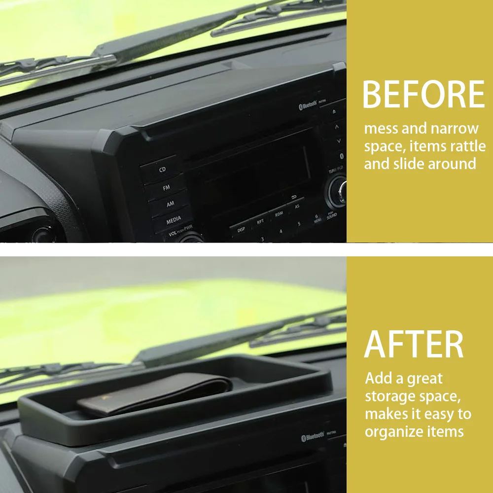 وحدة تحكم لوحة قيادة السيارة تستيفها صندوق تخزين درج منظم لسوزوكي جيمي 2019 + الملحقات الداخلية