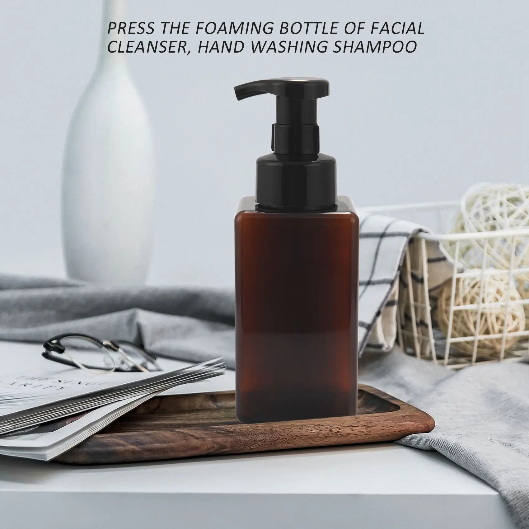 2 Pack Foaming Soap Dispenser 15Oz Refillable Foam Liquid Hand Soap Empty Plastic Pump Bottle Container - Brown 450Ml