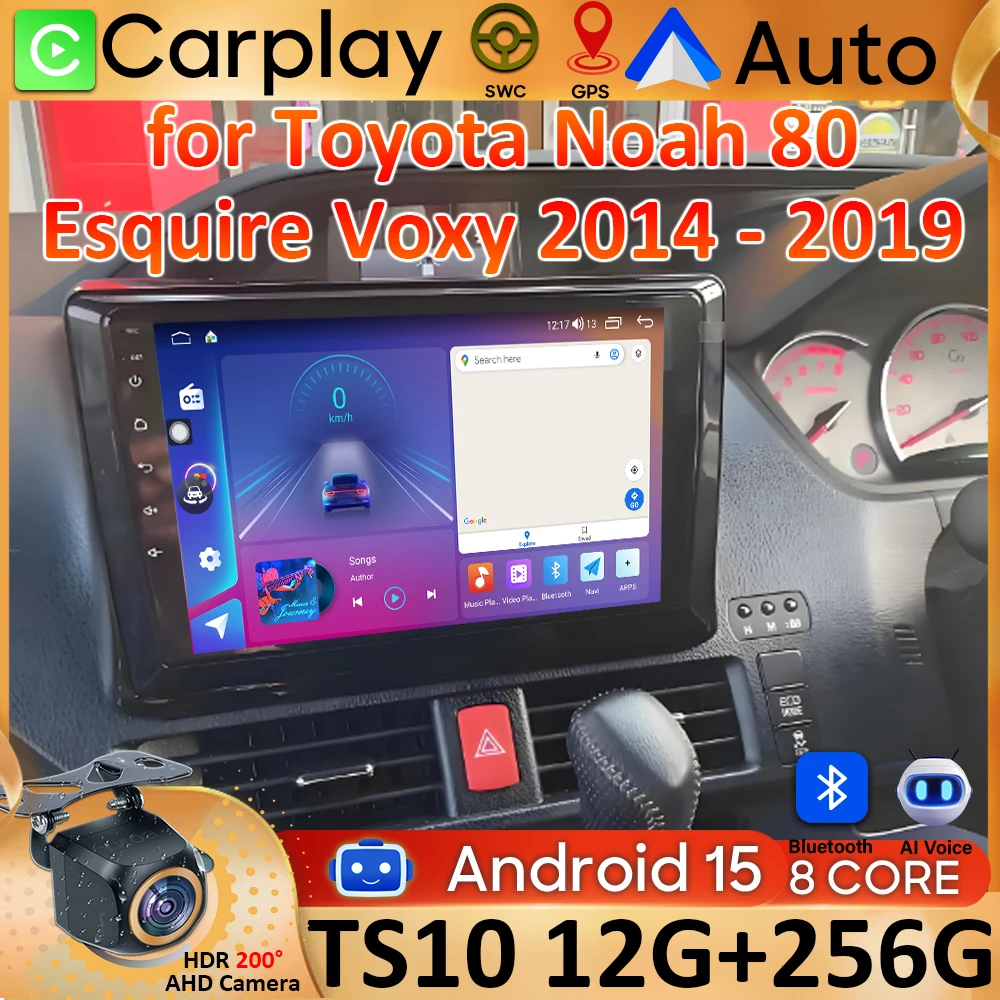 Carplay for Toyota Noah 80 Esquire Voxy 2014 2015 2016 2017 2018 2019 GPS Navigation Video Car Radio Android Auto No 2din Screen