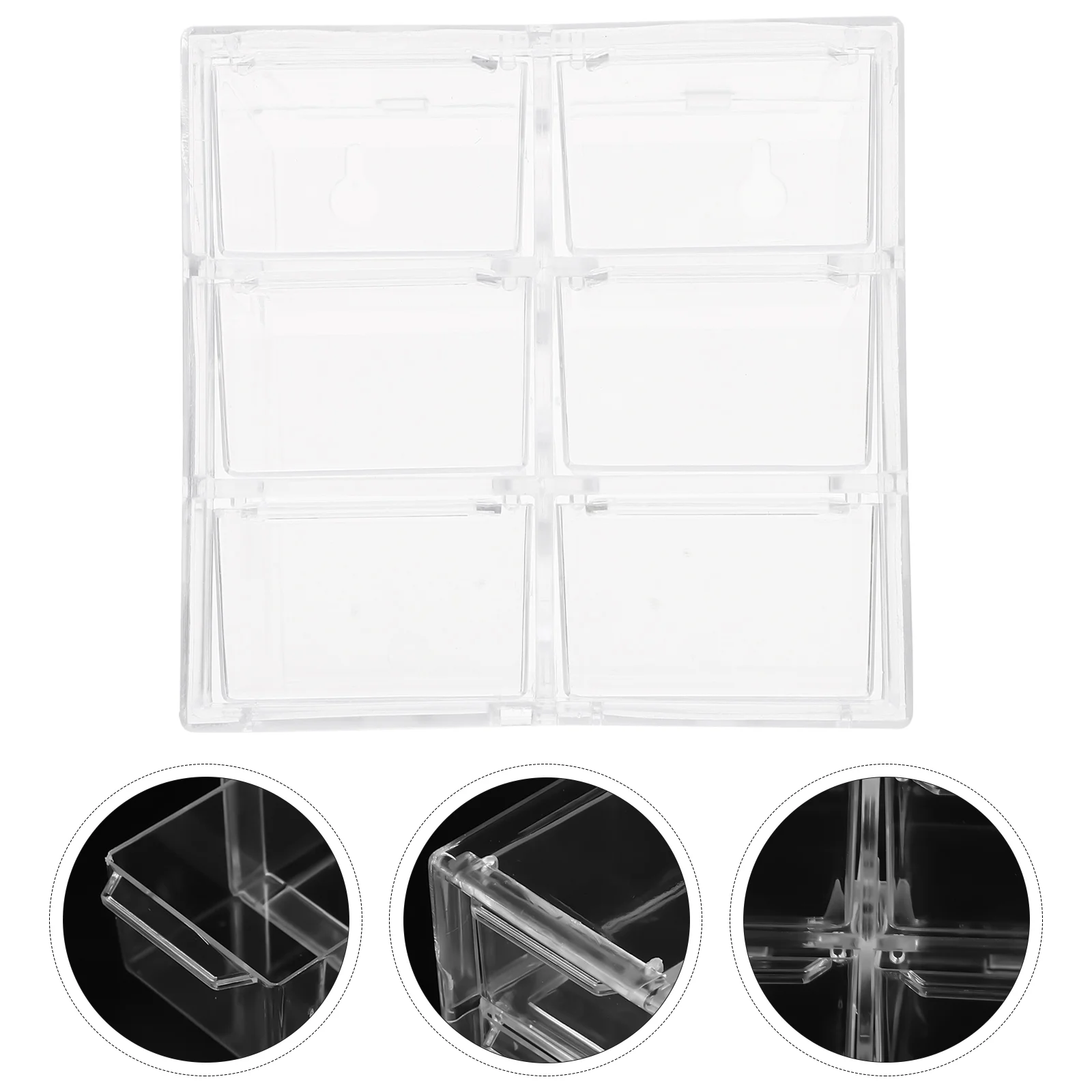 Transparent Nine-grid and Six-grid Dust-proof Drawer-type Storage Box (six Grids) Small Bins Holder Tabletop Case Makeup Rack