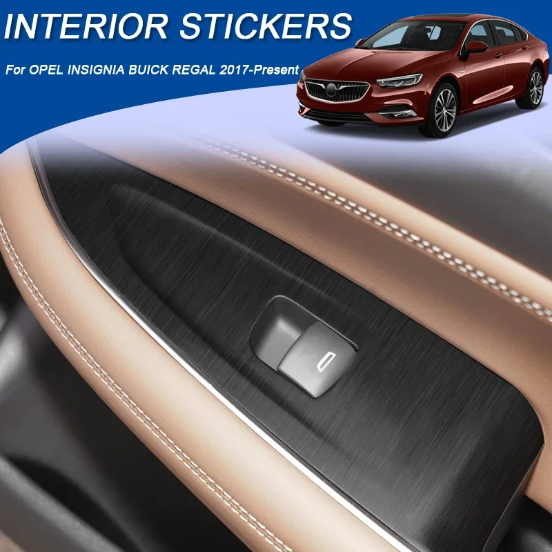 

Car Carbon Black Interior Sticker Lifting Window Panel Decal Gear Door Protective Film For OPEL INSIGNIA BUICK REGAL 2017-2026
