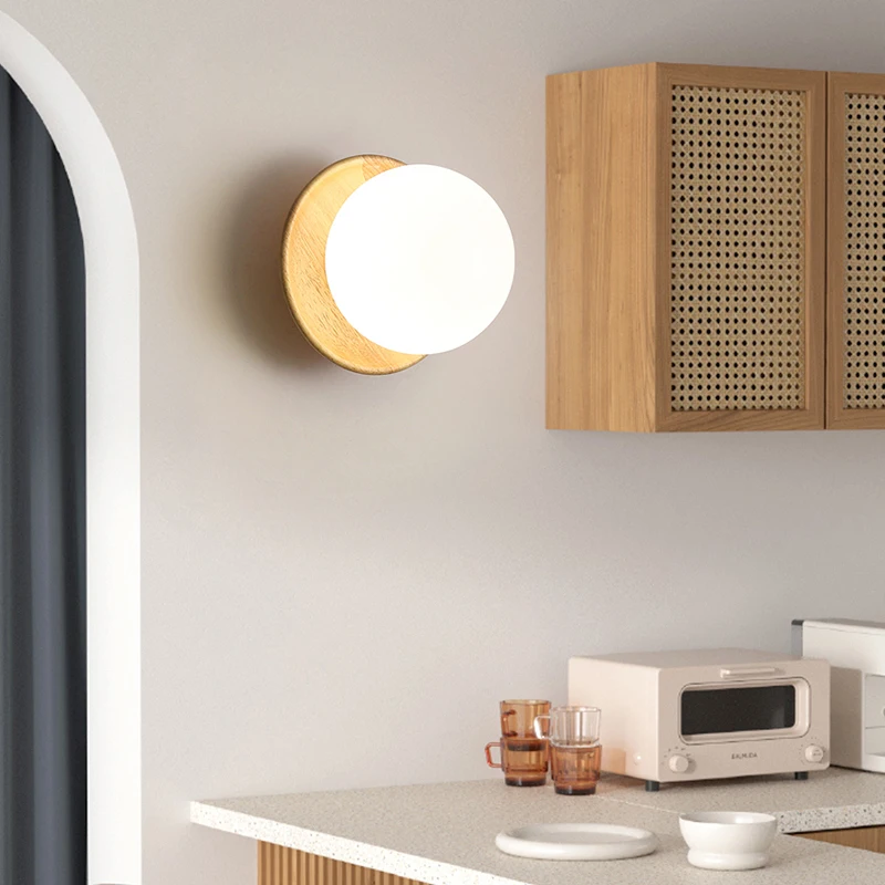 Beige Log Warm LED Wall Lamp Simple White Living Room Luminous Indoor Lighting Nordic Style Bedroom Stair AC110-220V Light 2024 image 3