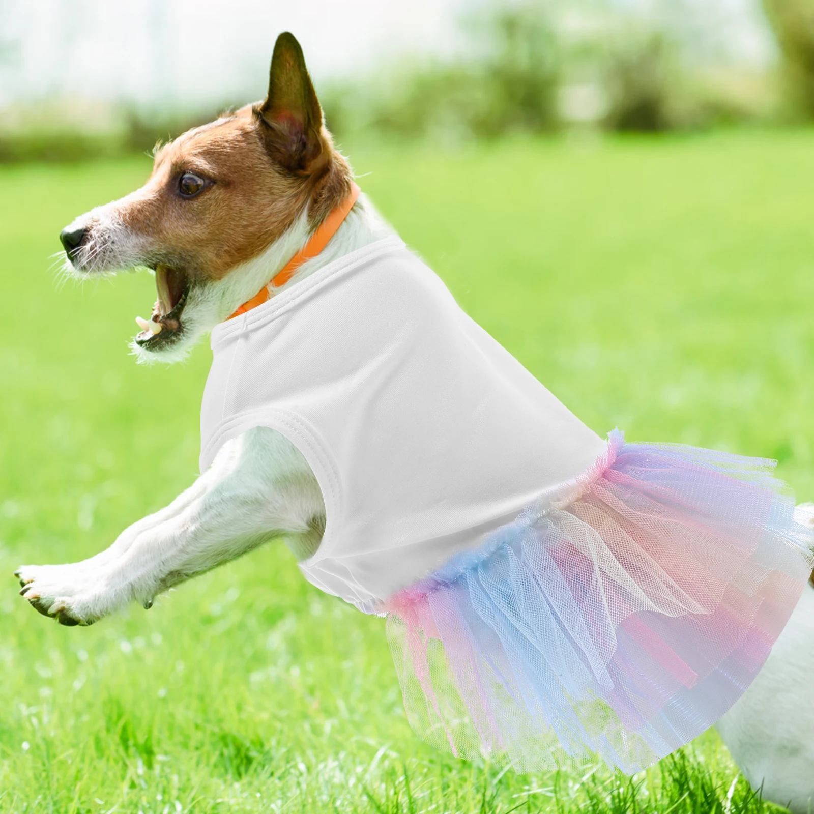 

Pet Tulle Skirt Girl Dress White XS Size Comfortable Thin Milk Fiber Princess Style Dog Clothes Perfect for Parties Weddings