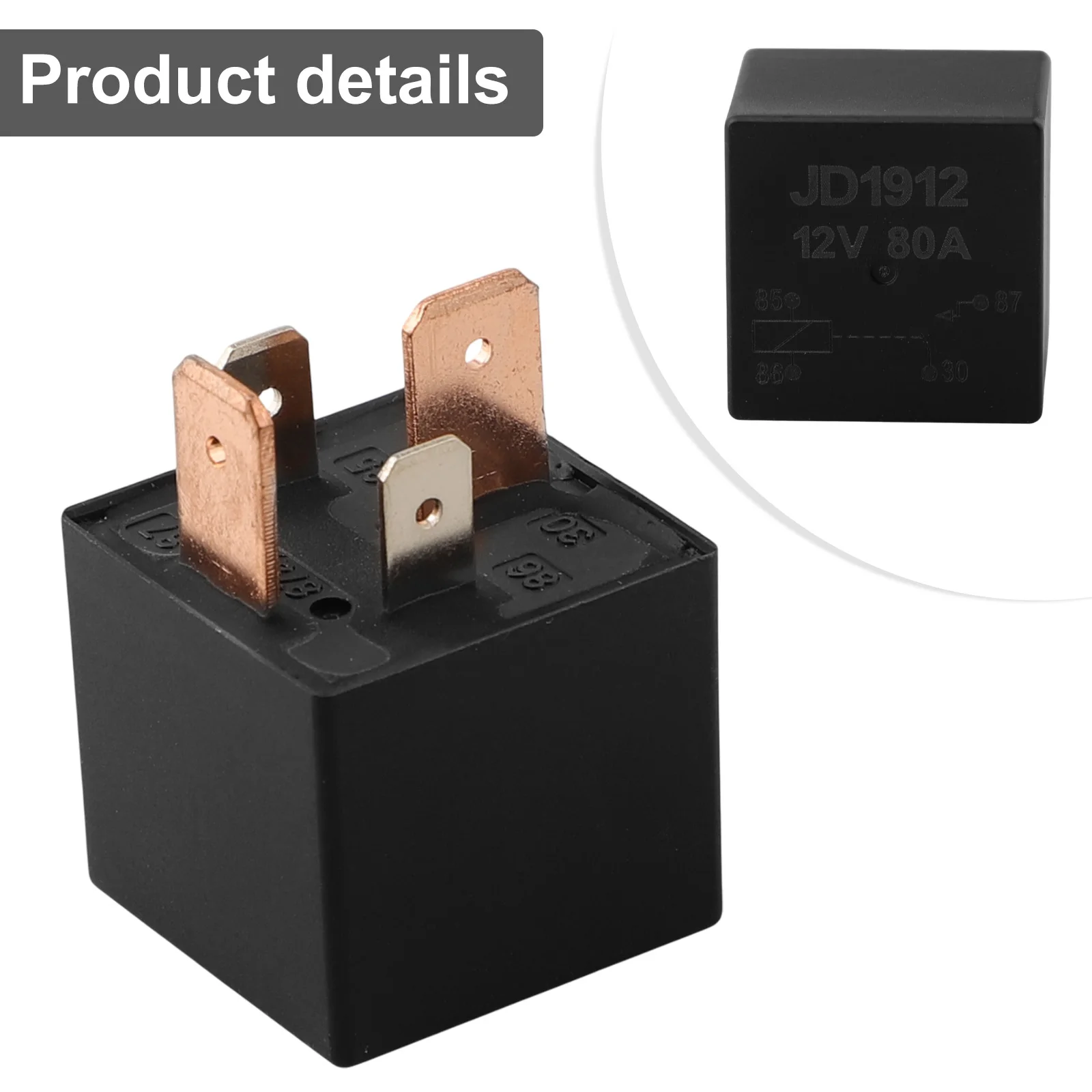 4Pin Relay Heavy Duty 24V 12V 80A JD1912 Automotive Car Water Resistant Waterproof New Replacement Comfortable