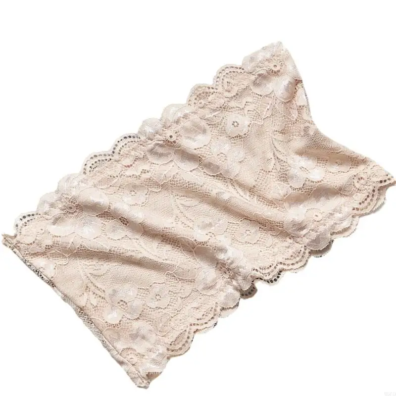 M6CD invisibile Tubo senza spalline Top Avvolgimento del torace Elastico in pizzo Bandeau senza spalline