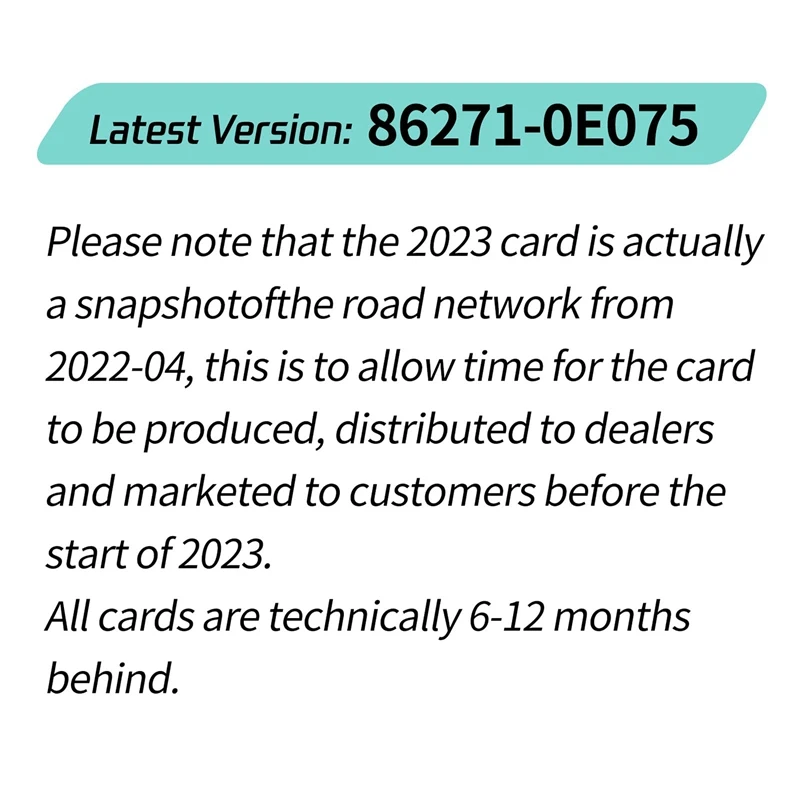 86271 0E075 Navigation Card Maps Update Navigation GPS Card For USA And Canada Map Easy Install