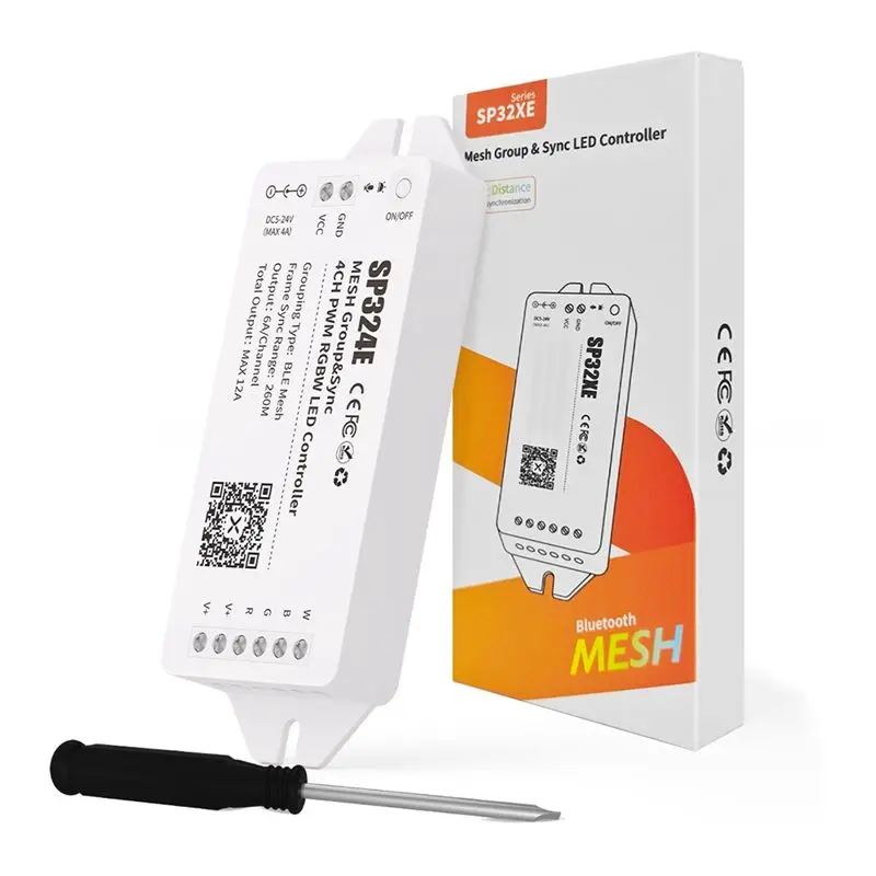 

AUAU-SP324E MESH Network Synchronous 4CH RGBW LED Controller, Long-Distance Lighting Effect Frame Synchronization, Wide Range