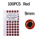 100pcs Red 9mm
