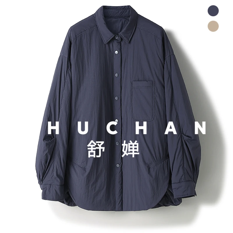 90 White Goose Down Loose Short Commuter Simple Shirt Down Jacket Women's Light and Warm Jacket Women