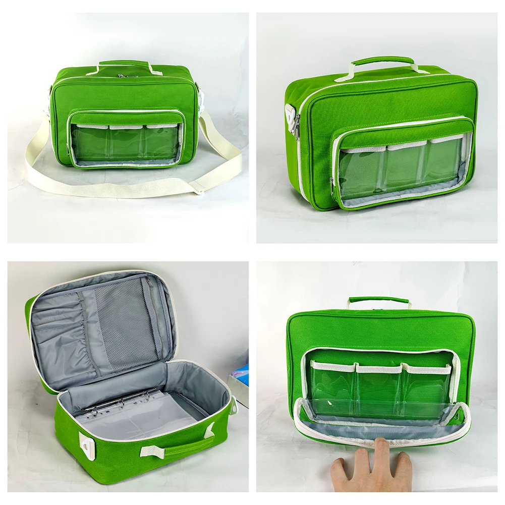 

Зеленый органайзер для хранения из оксфордской ткани 600D с изолированной сумкой для 120 конвертов, сумки для хранения садовых принадлежностей