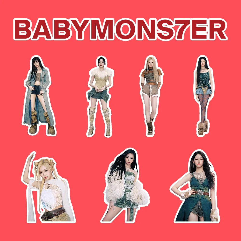 สติกเกอร์ kpop babymonster 101ชิ้น/แพ็ค BABYMONS7ER อัลบั้มรูปสมาชิกกระเป๋าเดินทางสติกเกอร์โทรศัพท์ Rami Rora Ahyeon ASA Ruka Fans ของขวัญ