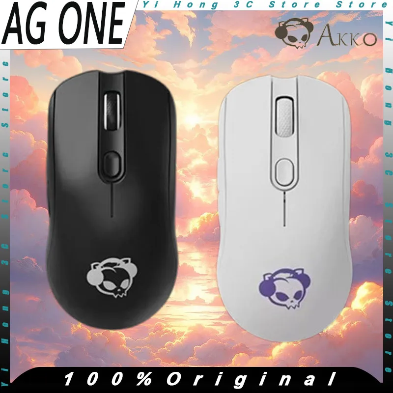 AKKO AG ONE Esports Mouse Wireless Tri-mode Lightweight 26000DPI PAW3395 Nearlink 4K/8K Ergonomics Custom PC Gaming Office Mice