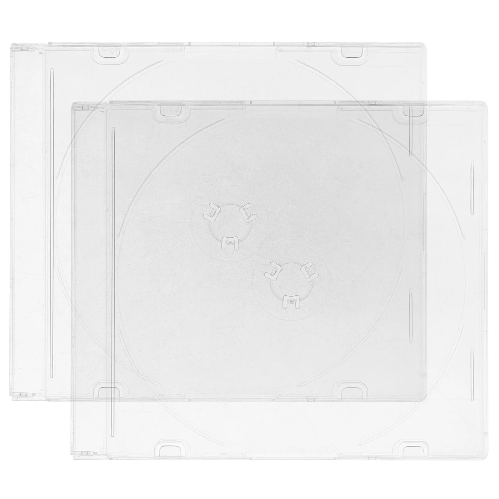 

2 Pcs CD Case Record Storage Box Units Empty 1400X1250X050CM Acrylic Clear Boxes