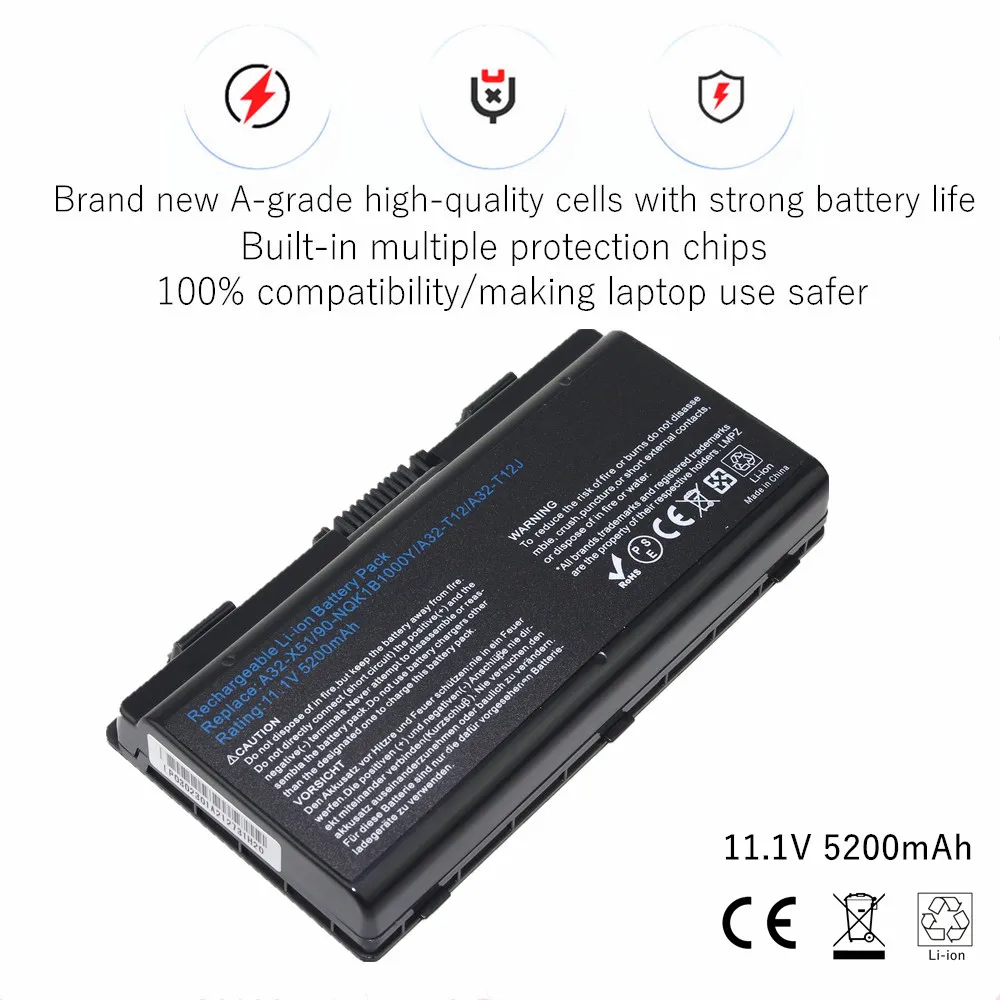 Laptop Battery For Asus 90-NQK1B1000Y A32-T12 A32-X51 T12 T12C T12Er T12Fg T12Jg T12Mg T12Ug X51H X51L X51R X51RL X58 X58C X58L