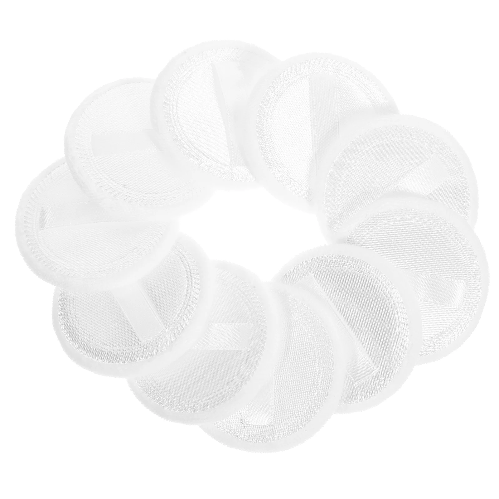 10 stks Katoen Poederdons Losse Gezicht Makeup Tools Foundation Spons Schoonheid Cosmetica Pads Wit 60x7mm OPP Zak