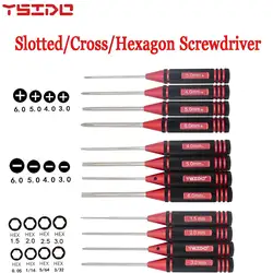 3/4/5/6mm Slotted/Cross Screwdriver 1/16 5/64 3/32 0.05/1.5/2/2.5/3mm Hexagon Screwdriver Tool for RC Model Helicopter Boat Cars