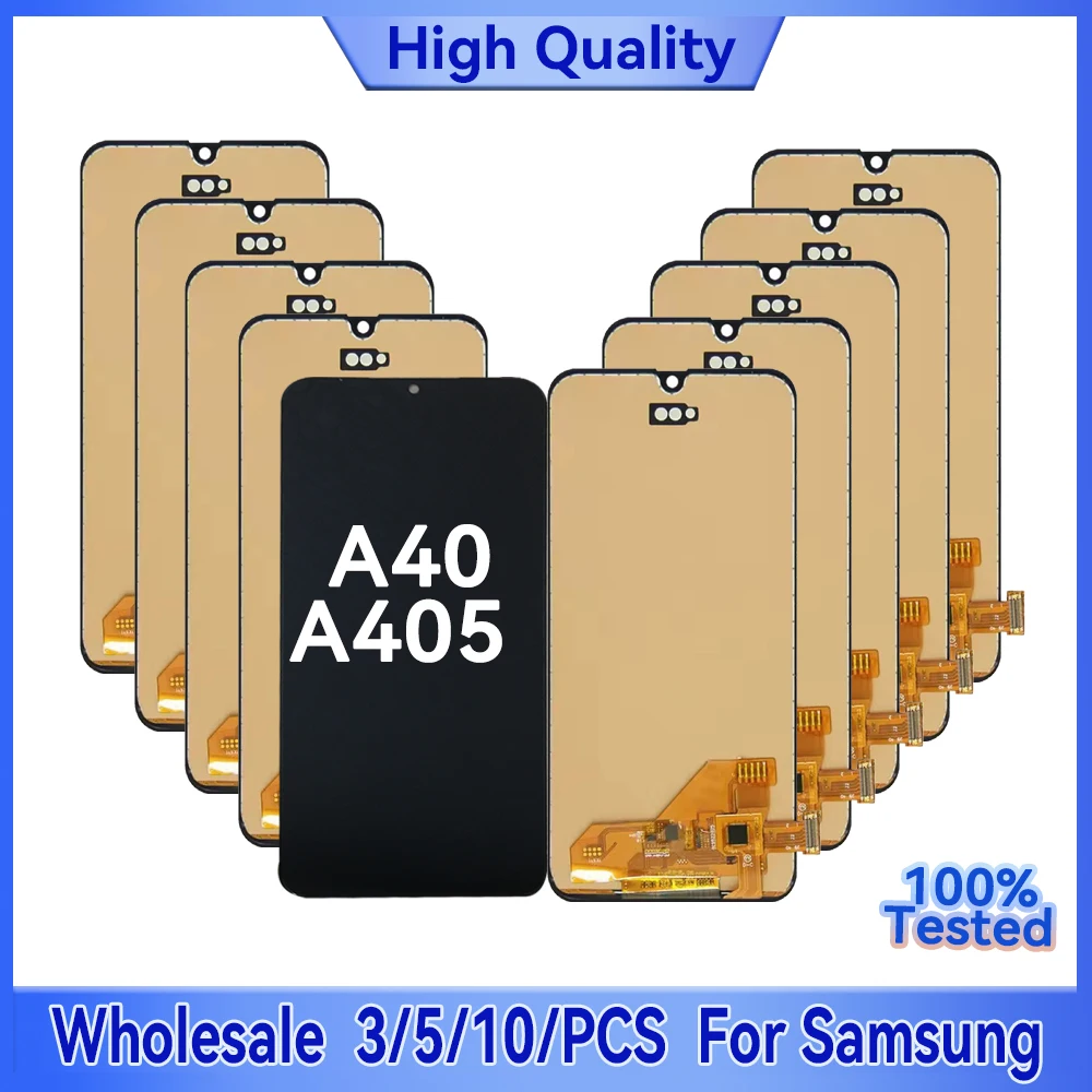 

Оптовая продажа, 3/5/10 шт./лот для Samsung Galaxy A40 A405, ЖК-экран с сенсорной сборкой A405F A405FN/DS A405F/DS LCD