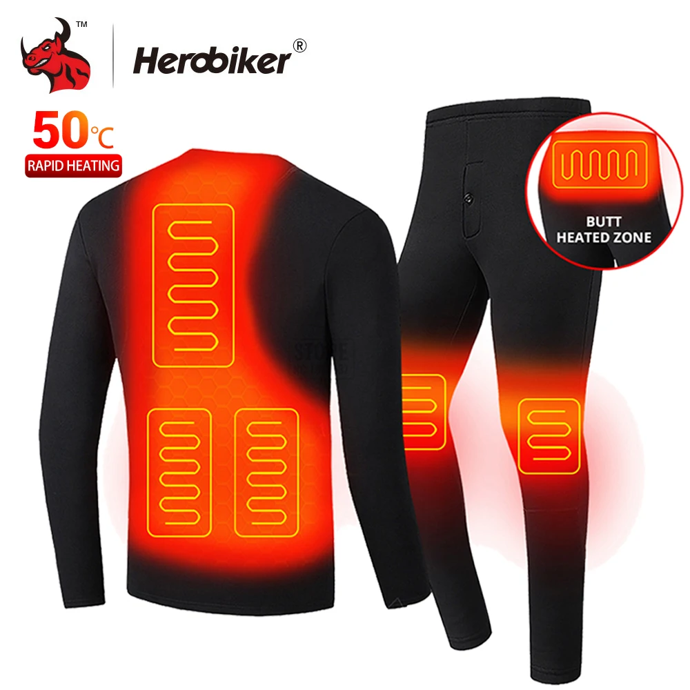 

Heated Motorcycle Jacket Men Women Heated Thermal Underwear Set USB Electric Suit Thermal Clothing for Winter S-5XL
