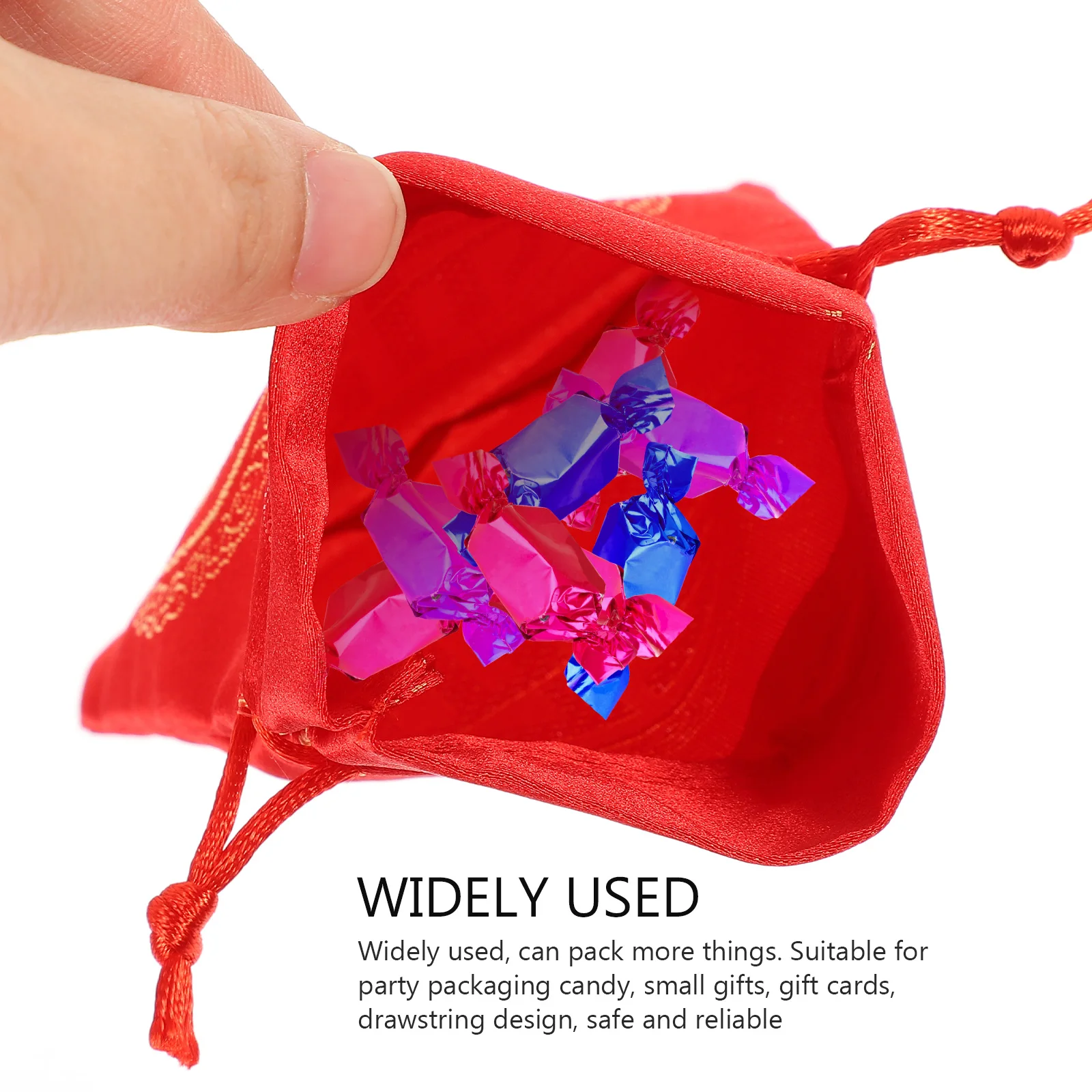 

20 Pcs Bags C y Storage Drawstring Pouches Red Small Jewelry Bag Party Jewelry Bags Packing Brocade Material Reusable