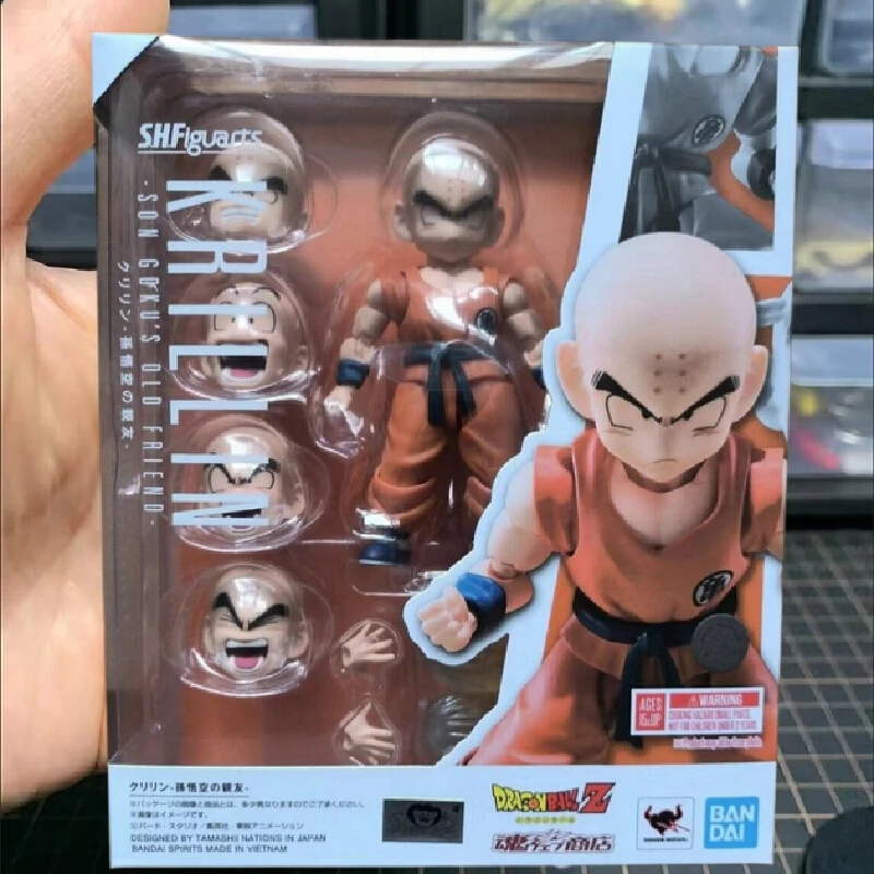 

In Stock Original Bandai Dragon Ball Z Krillin S.H.Figuarts Son Goku Old Friend Kuririn Action Figure Toys Pvc Model Collection