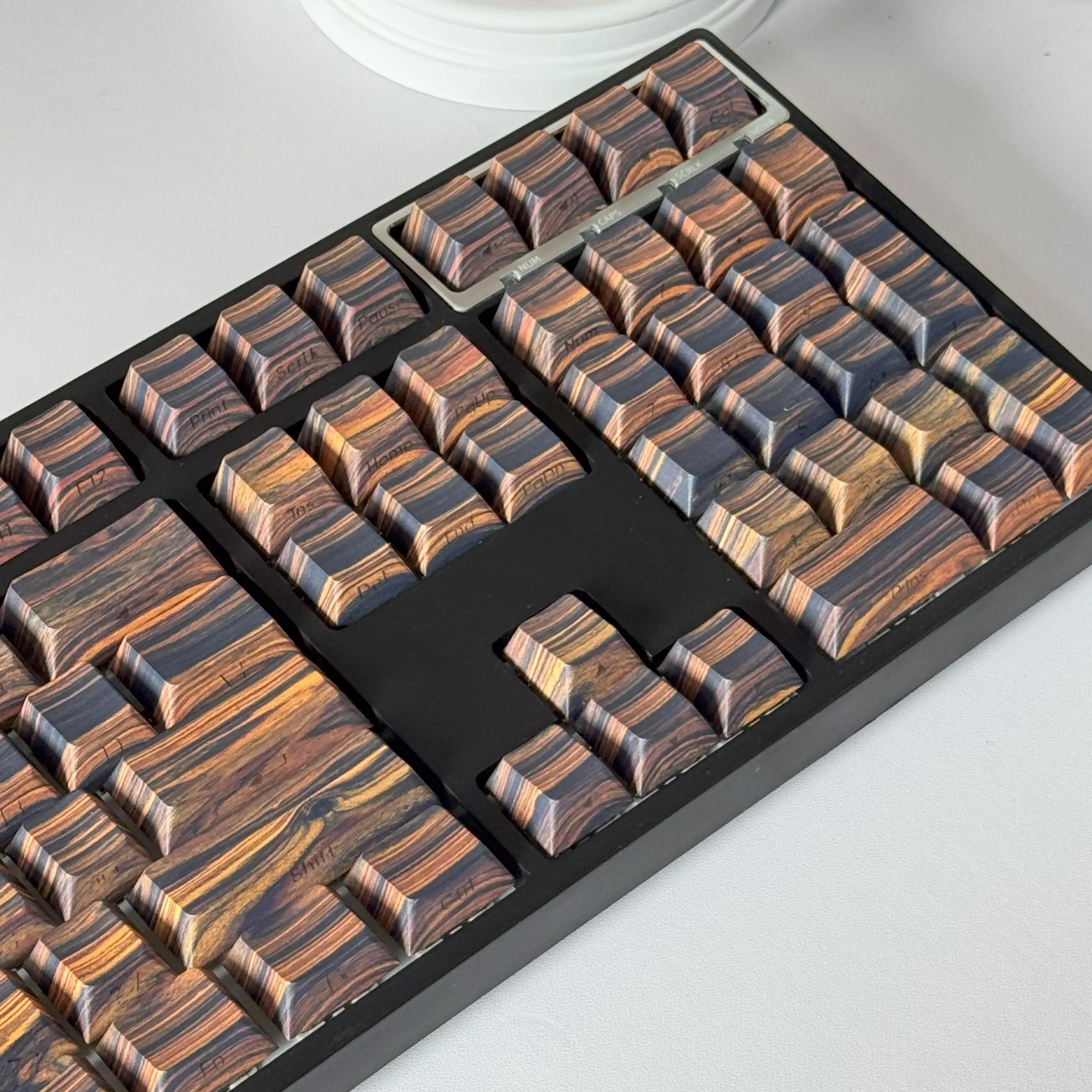 Wood grain keycap side engraved five-sided PBT hot sublimation original height 108 keys, suitable for magnetic axis keyboard key