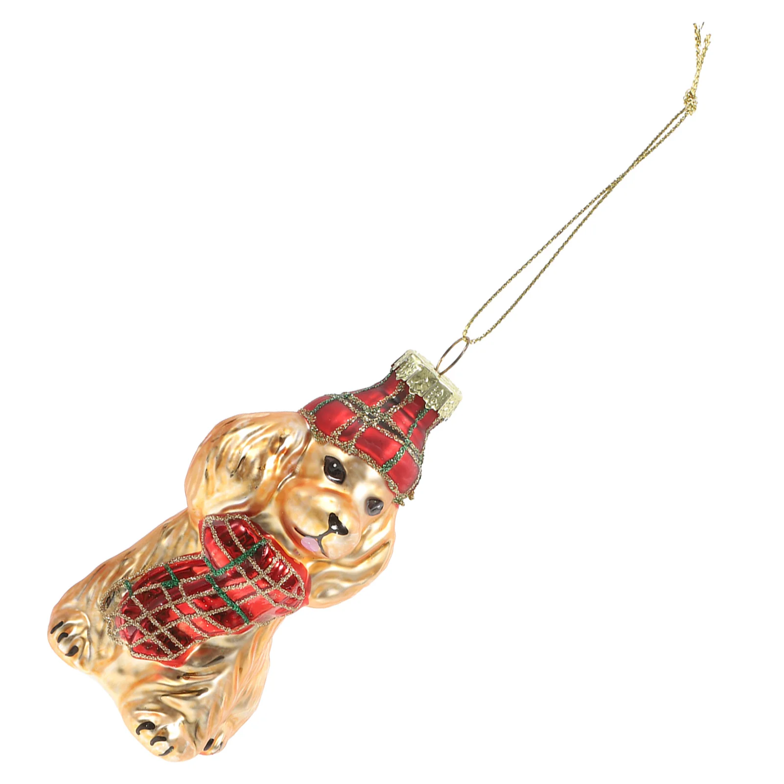 

Christmas Decorations Cartoon Dog Pendant Statue Holiday Prank Ornament Golden Figurines Ornaments Animal