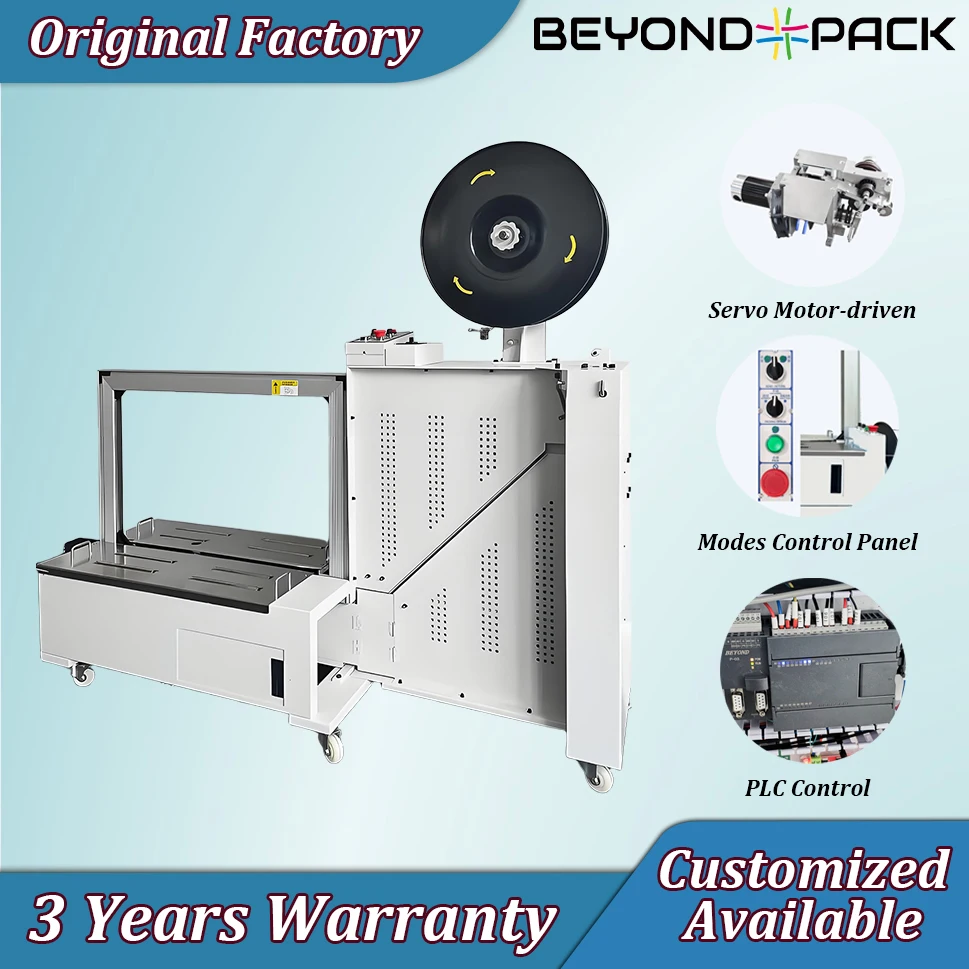 

Beyond Pack Low Workben Servo-motor Automatic Strapping Machine BY-P03B Packaging PP Tapes Baler Tensioner Packer Wrapping
