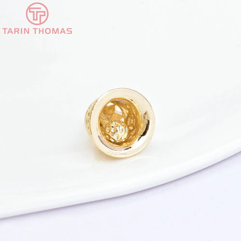 (1625)6PCS 16x11MM 24K Gold Color Plated Brass Bell Pendants Charms for Jewerly Making Findings Accessories