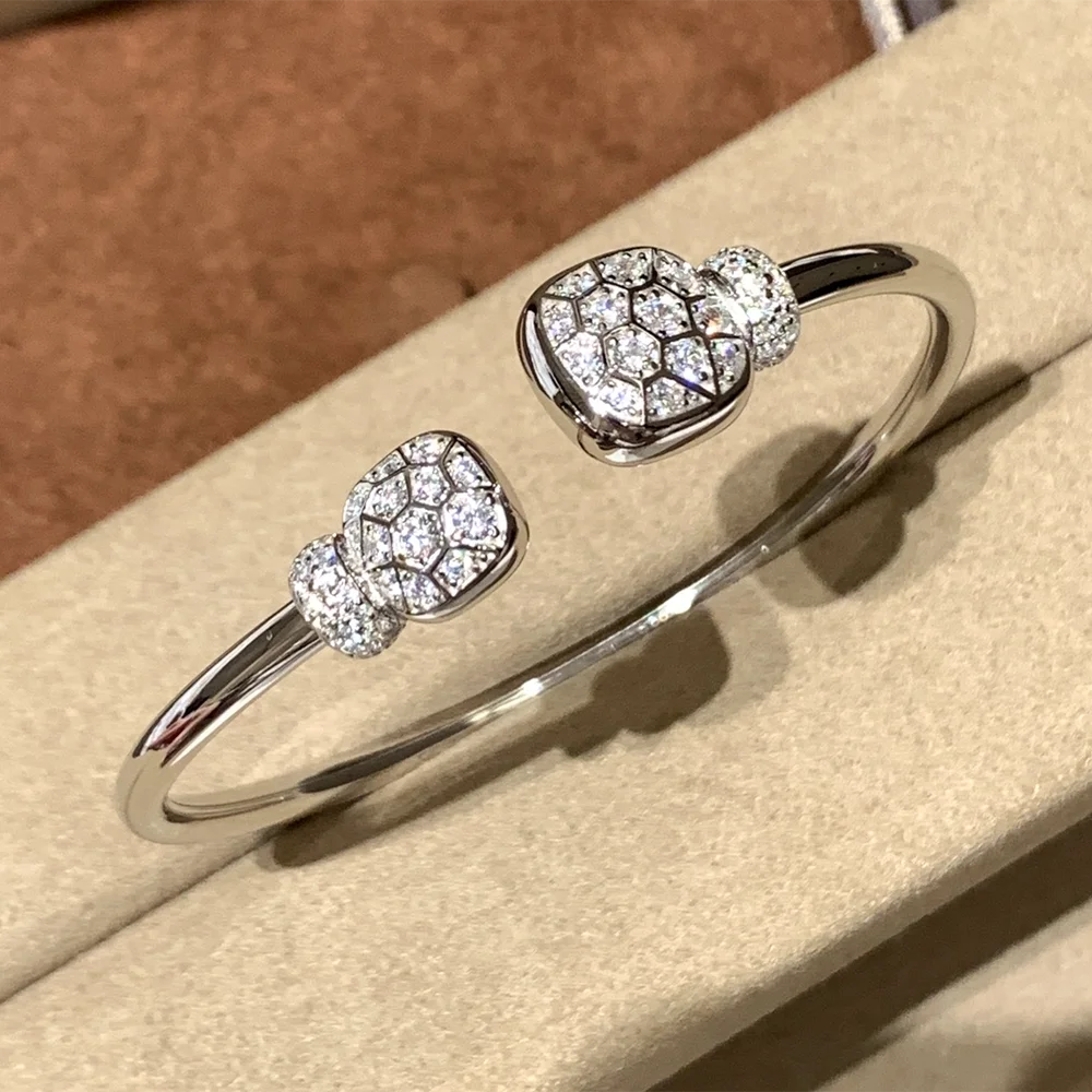 

Элитный дизайнерский браслет-манжета из настоящего серебра 925 пробы в форме хлеба, женский, с кубическим цирконием, квадратный, открытый, для вечеринок, брендовое ювелирное украшение