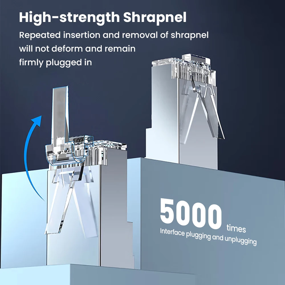 Natalink Cat6 RJ45 Connector Network Modular Two-Piece Design Plug Connector 8P8C for Ethernet Cable RJ45 Crimper Connector Plug